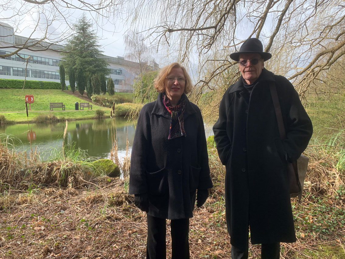 Bill is gratified that so many of the trees and shrubs in the grounds of Ermyn House, such as here at the pond, provide a valuable habitat for wildlife