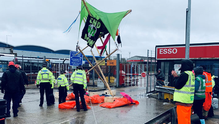 Image A total of seven protests took place outside Esso terminals in early April. There were no further protests at the gates of our terminals afterwe obtained an injunction